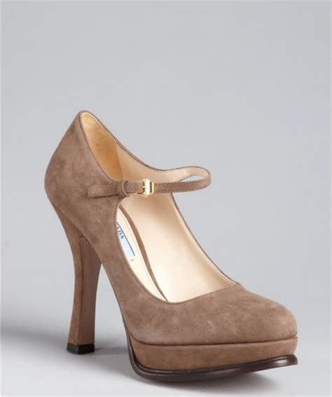 prada taupe suede shoes with open toe|women's prada shoes price.